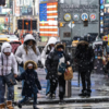 People enjoy the snow
