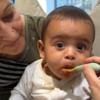 ​We have divided two meals with fruits and mashed veggies