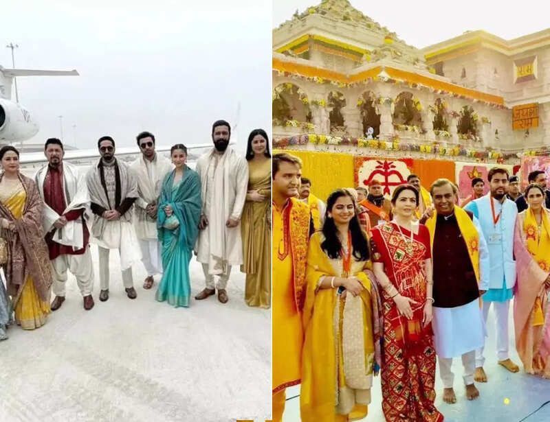 From Amitabh Bachchan to Alia Bhatt and Ranbir Kapoor, stars attend the Ram Mandir Pran Prathistha ceremony