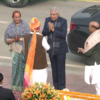 PM Narendra Modi welcomes Vice President Jagdeep Dhankhar at the kartavya Path for 75th Republic day celebration