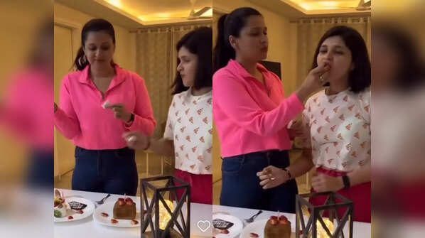 Mannara Chopra’s celebration with her mom and sister