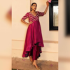 asymmetrical anarkali dress Black Blazer & Sheath Dress Set