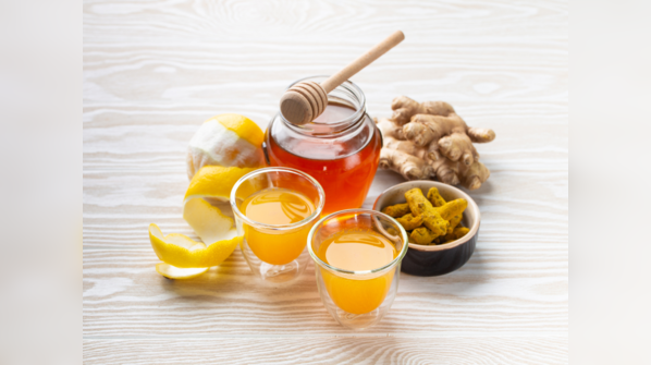 Lemon ginger turmeric wellness shots