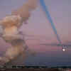 Rocket plume shadow points to the moon