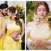 Sonarika draped yellow saree look