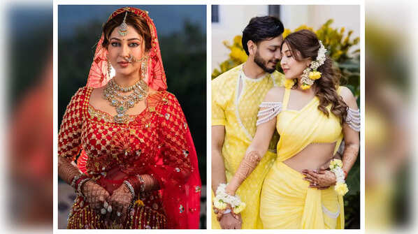 Devon Ke Dev Mahadev fame Sonarika Bhadoria's bridal lehenga in red and gold with a long veil is just dreamy; a look at her offbeat wedding looks