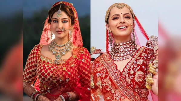 From Sonarika Bhadoria to Shrenu Parikh: Telly brides stun in colourful wedding lehengas