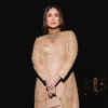 long dark green satin dress Dark Green Stretch Satin Long Dress With Beaded Lace Appliqué And Open main image 1