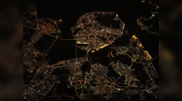 Night view of Xiamen from space
