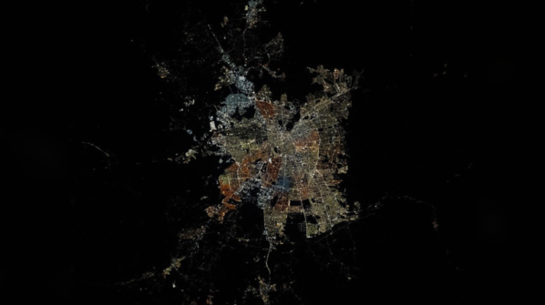 Night view of Santiago in Chile