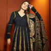 Sonakshi Sinha exudes regal vibes in a black and golden anarkali suit |  Times of India