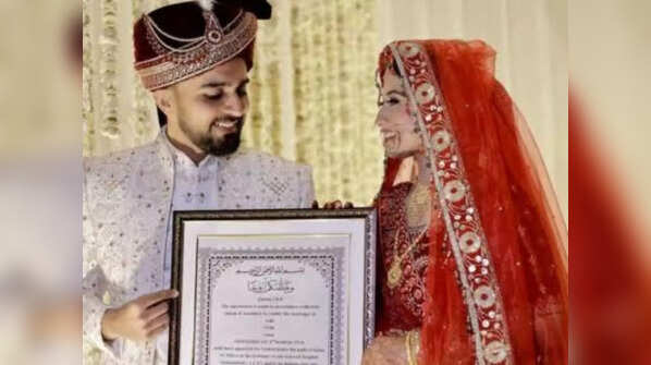 Adil Khan Durrani and Somi Khan on their wedding