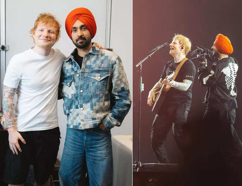 Diljit Dosanjh shares pictures with ‘Beautiful Soul’ Ed Sheeran from Mumbai concert