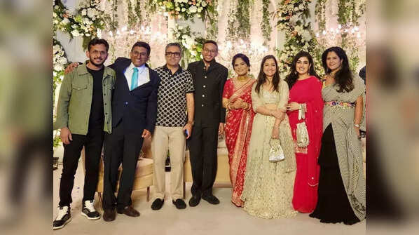 Posing with the business honchos