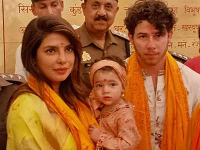 Priyanka Chopra, Nick Jonas and Malti Marie stun in Indian clothes as they visit Ram Lalla in Ayodhya | The Times of India