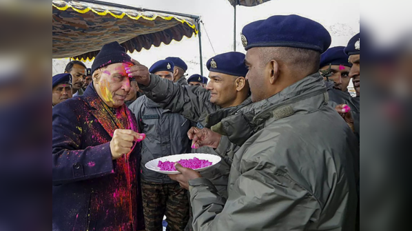 Celebrated Holi with Army jawans in Leh