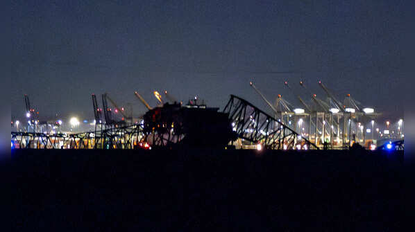 Struck by container ship