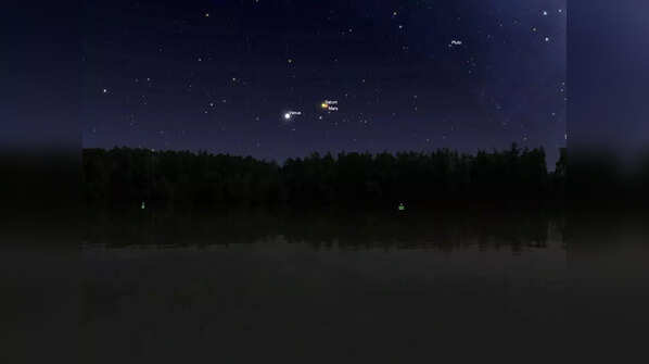 Saturn near Mars (April 10)