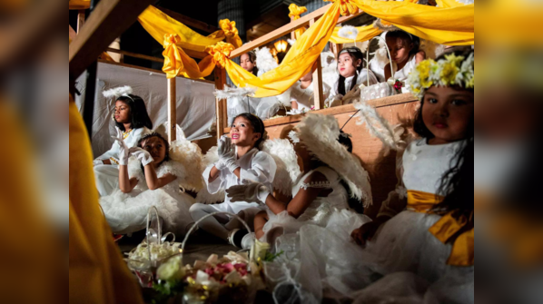 Children's traditional procession in Philippines