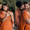 His wife accompanied him to the shoot