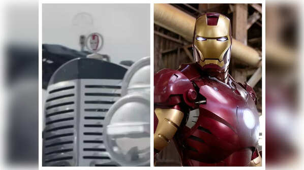 Iron Man on Red Skull car