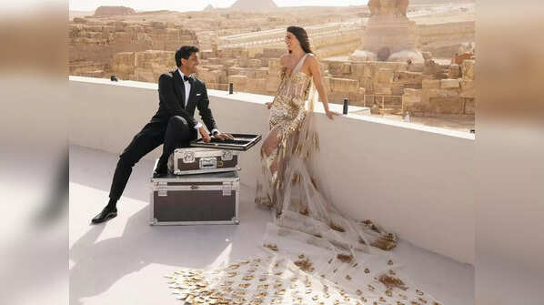 The bride and groom's attire