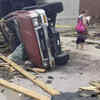 Numerous buildings destroyed, vehicles overturned