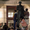 Protesters barricade university's neoclassical building
