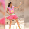 pink dress in 90s bollywood movie skirt checks 2000s bollywood outfits