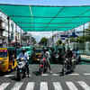 Green nets at traffic signal 