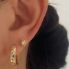 Elegant stud and hoop earrings