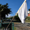 White flags on display