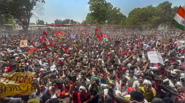 The rally highlighted strategic alliance between Congress and Samajwadi Party