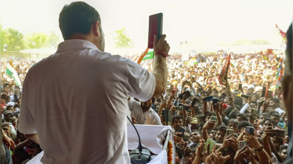 Gandhi urged voters to support the party's candidate