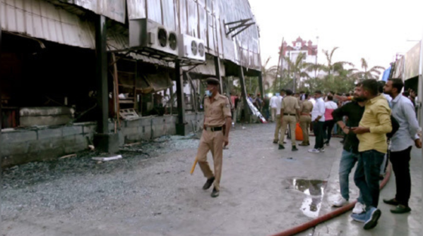 Fire erupted around 4.30pm
