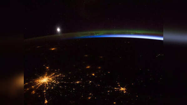 Moscow under the moon and lights