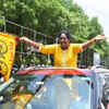 A TDP supporter outside party office in Vizag