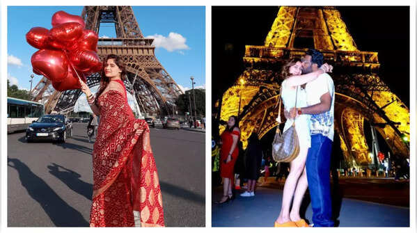 From wearing a saree gifted by husband Dipak Chauhan and posing romantically in front of Eiffel Tower to love filled moments; Arti Singh's dreamy honeymoon pics from Paris