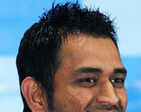 M S Dhoni addresses a press meet