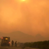 Firefighters battle blaze near Los Angeles