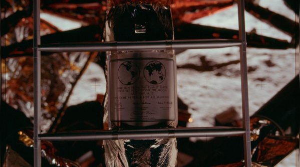 "Here men from the planet Earth, first set foot upon the Moon"
