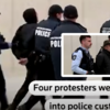 Protestors taken into custody
