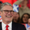 Starmar celebrates with supporters, vows for new beginning