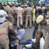 Heavy police deployment