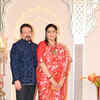Smriti Irani along with her husband pose on the red carpet