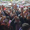 Protestors showcasing unity