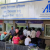 ​People queued outside airline ticket offices in Jammu
