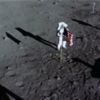 ​American flag on the moon
