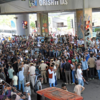 Tensions rose as students blocked road