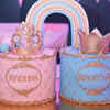 Rainbow Theme Cake in Pink and Blue